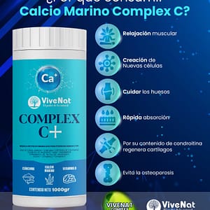 Calcio Marino Complex C + Curcuma + Vitamina D, x 1000 Gr COD: 4041